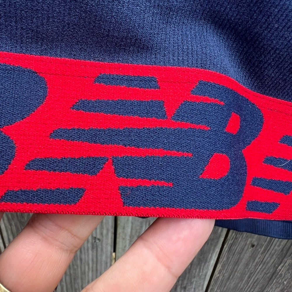NEW BALANCE Blue Red Sports Bra Bike Short Set Womens Medium NWT NEW - Picture 6 of 10